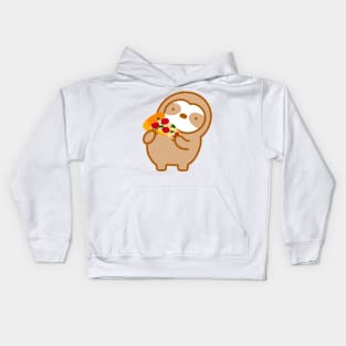 Easily Distracted By Pizza and Sloth Kids Hoodie